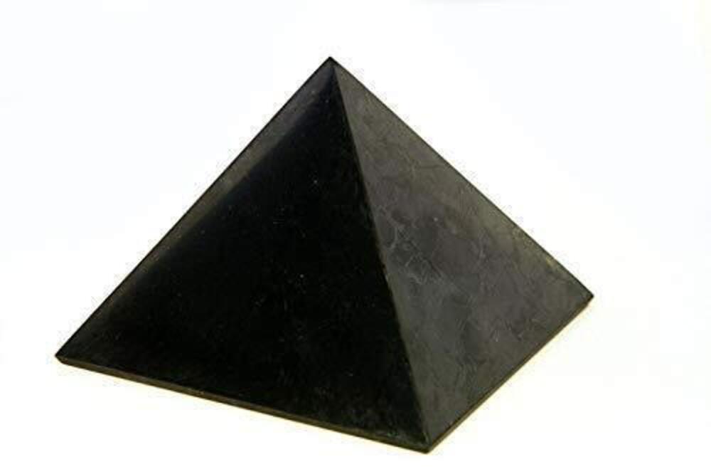1820 Polished Shungite Pyramid 90 mm 3,54 inches Crystal Pyramid Natural